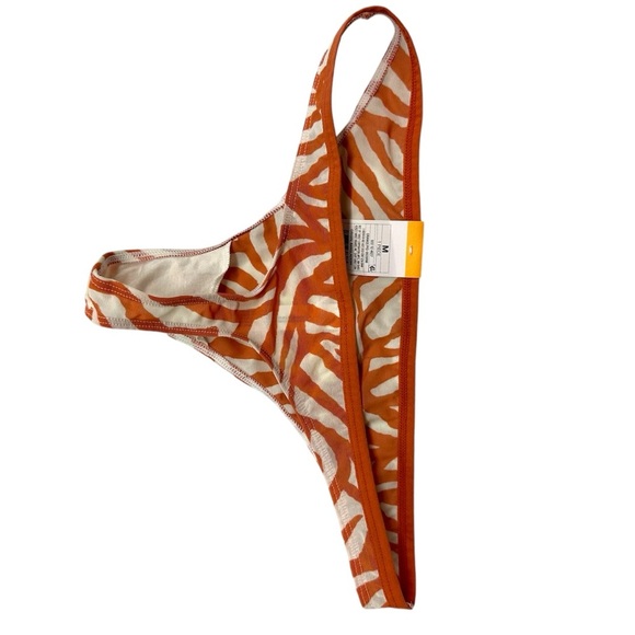 Auden Medium Orange Zebra Print Thong - Picture 2 of 3